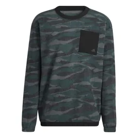 adidas Texture Print Crew Neck Golf Pullover HF6523