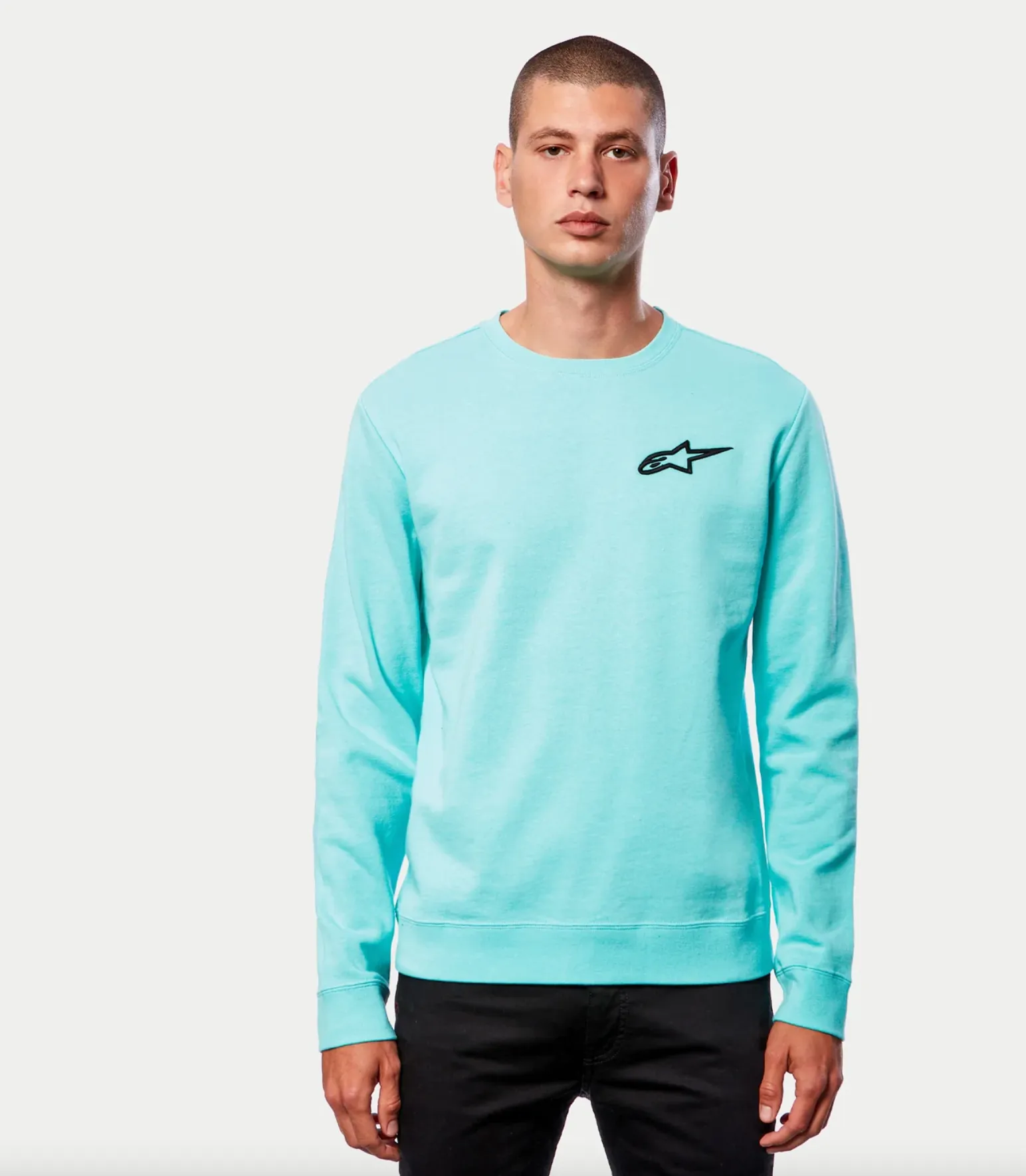 Ageless Chest Crew Fleece -Aqua-===SALE===