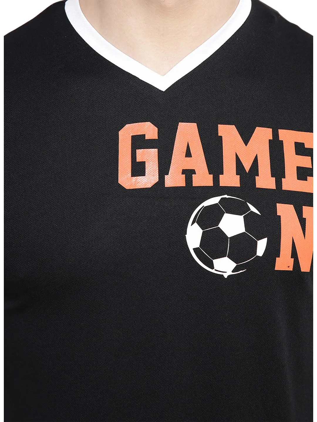 Alcis Men Printed Black Tshirts