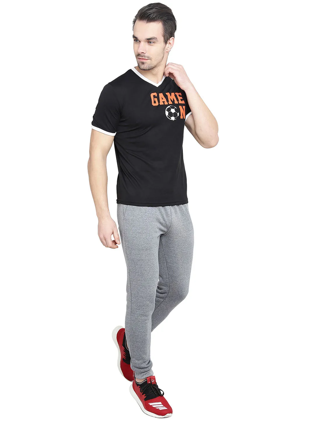Alcis Men Printed Black Tshirts