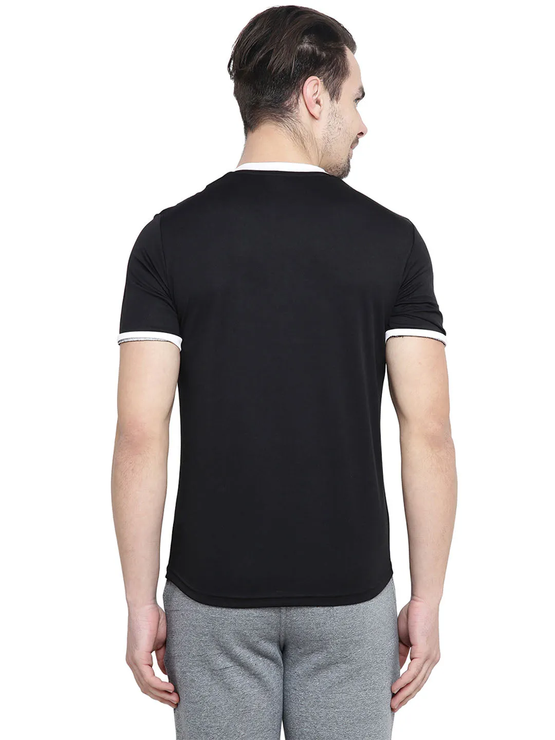 Alcis Men Printed Black Tshirts