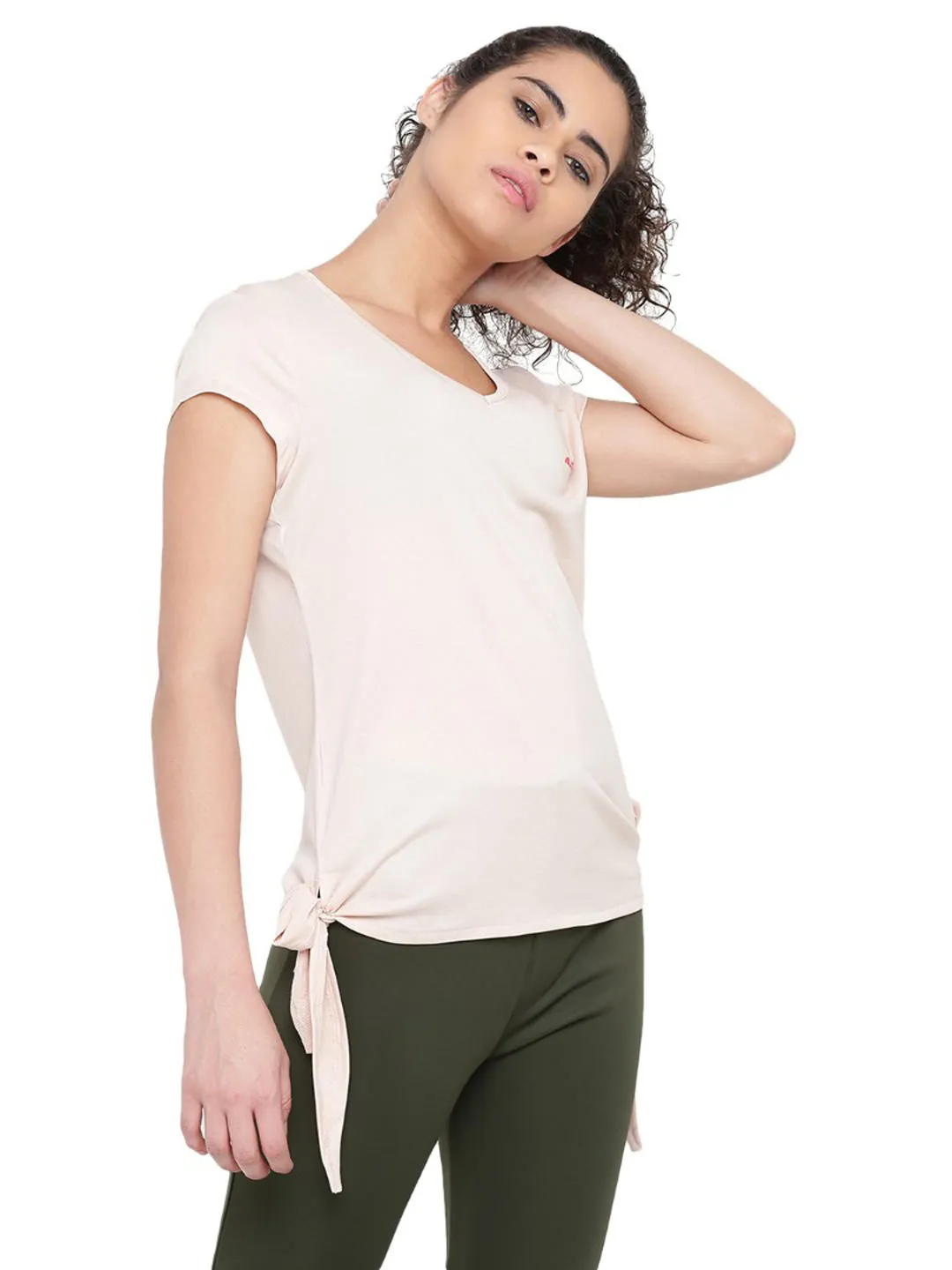 Alcis Women Solid Pink Tshirts
