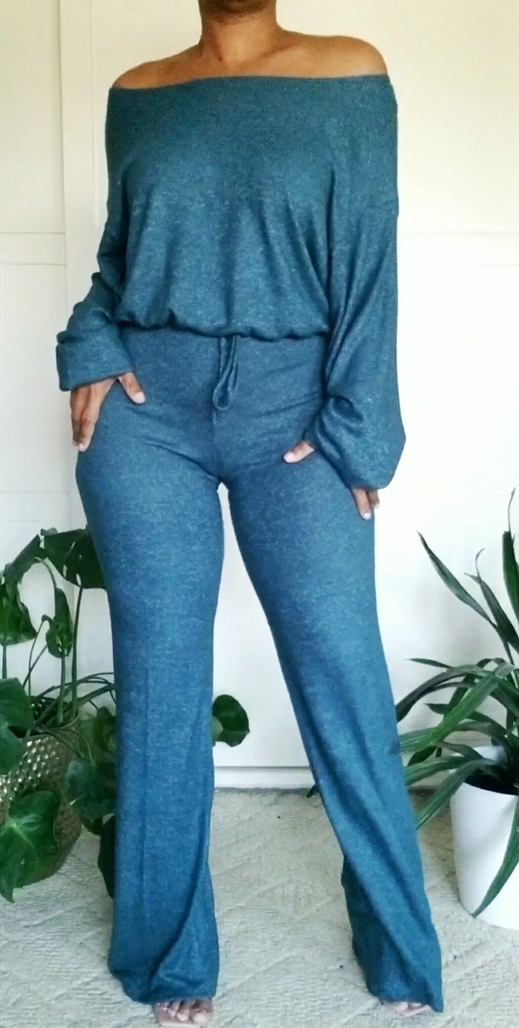 All I Need 2Pc Fleece Wide Leg Pant Set