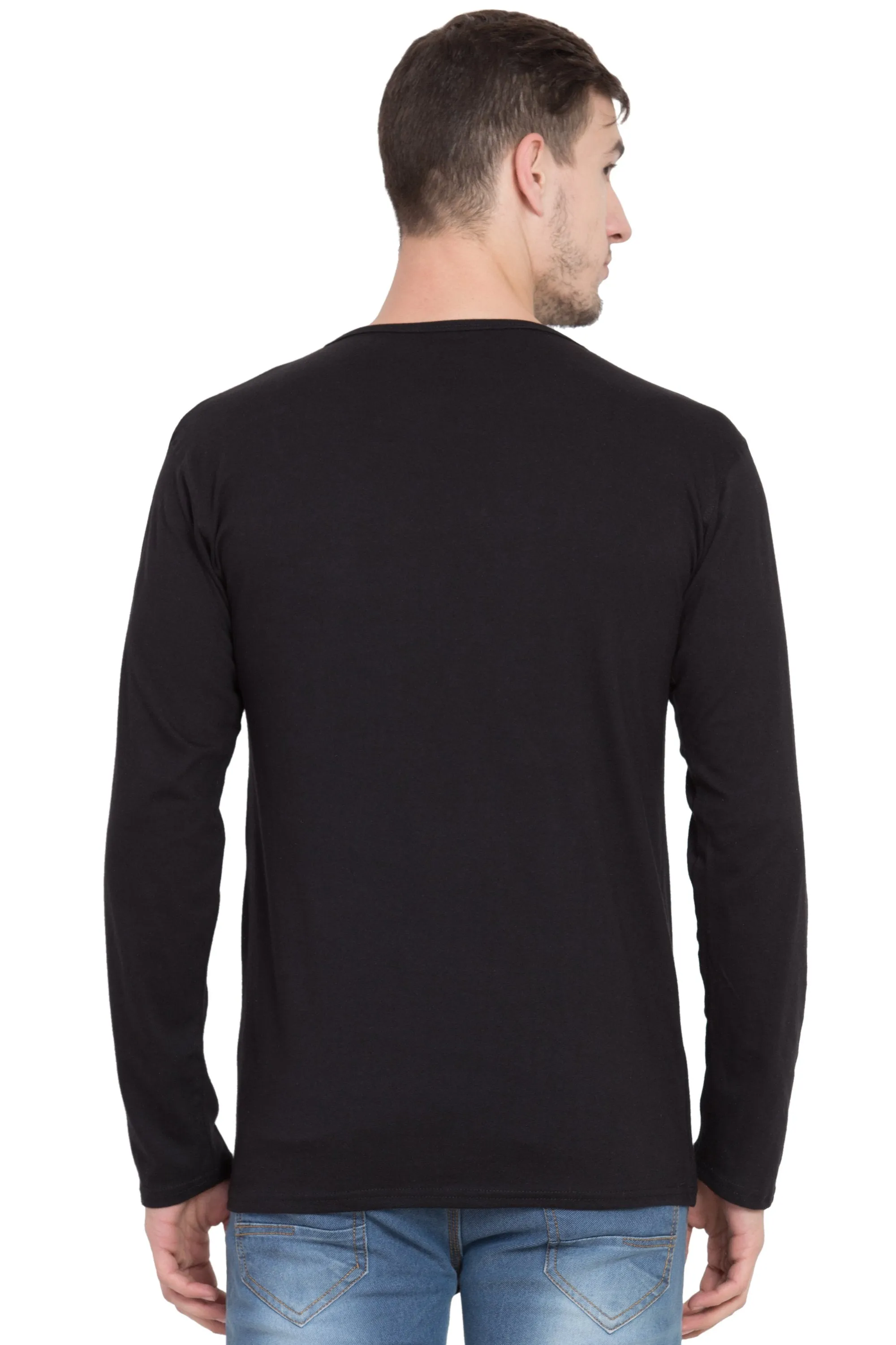 AmericanElm Men's Round Neck Cotton Full Sleeves Printed Tshirt-  Just Chilling