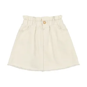 Analogie Fringe Denim Skirt - Structured White Denim