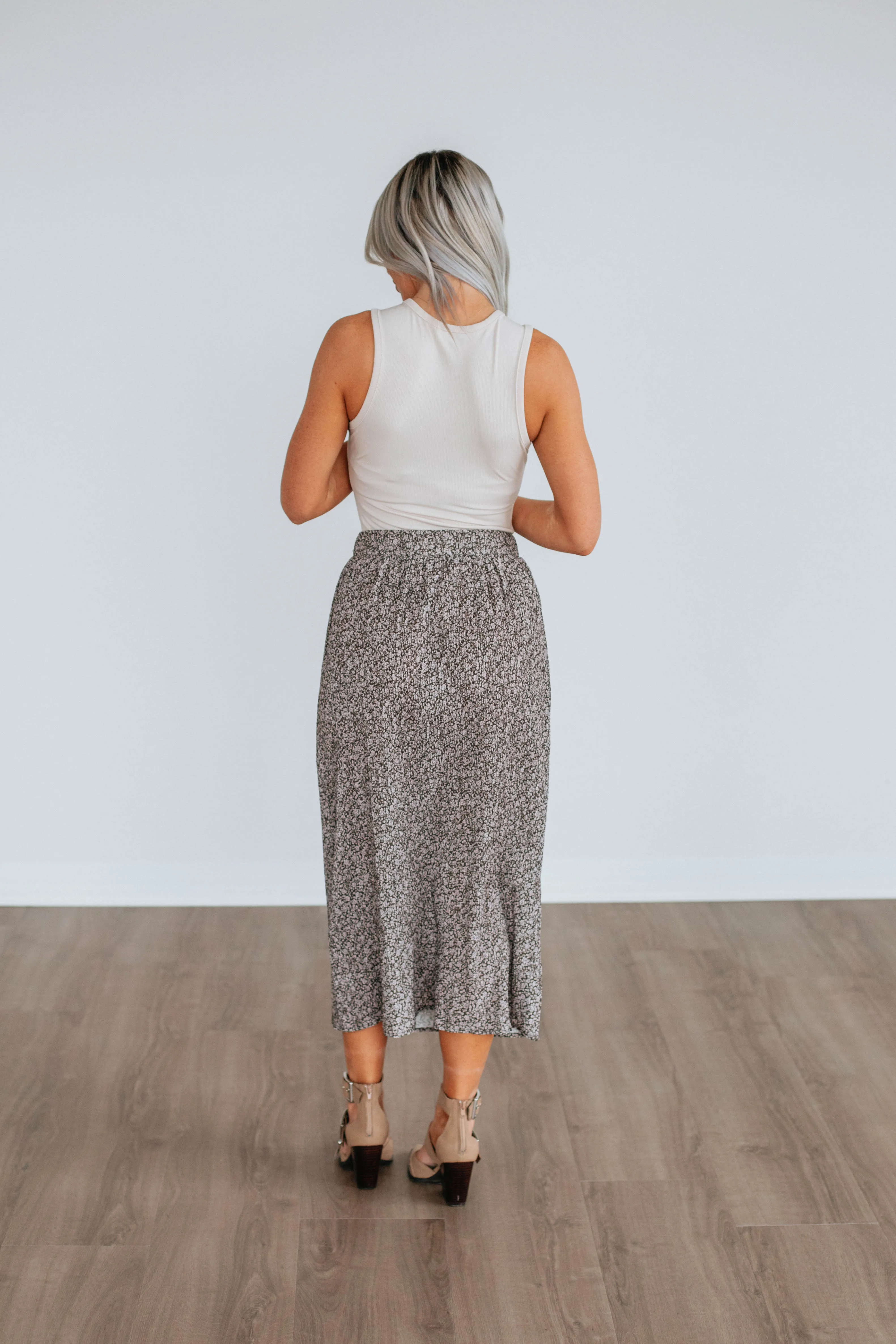 Anika Floral Skirt - Mocha