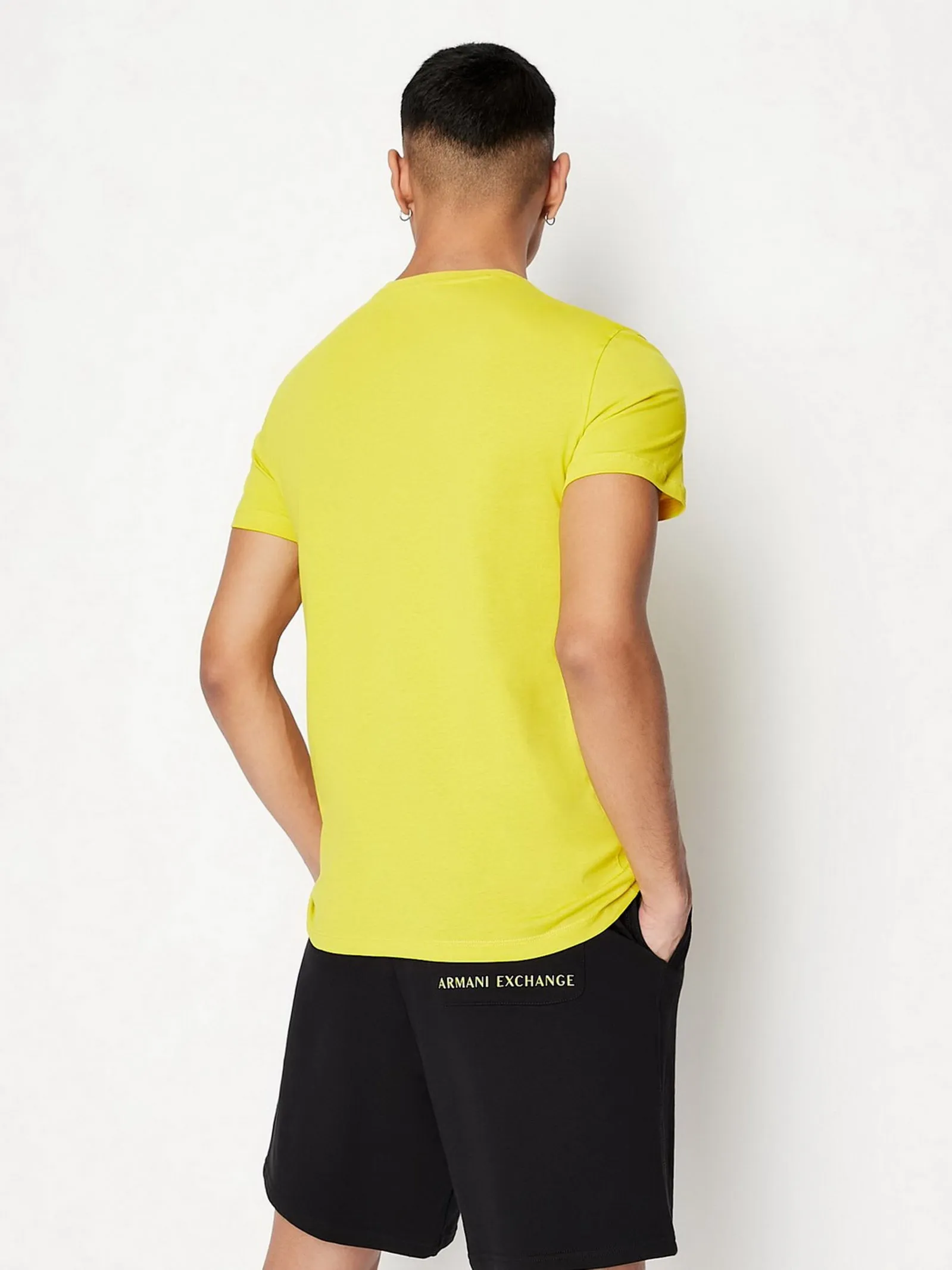 Armani Exchange Slim Fit Yellow,Black Tshirt