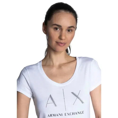 Armani Exchange women stud white Tshirts