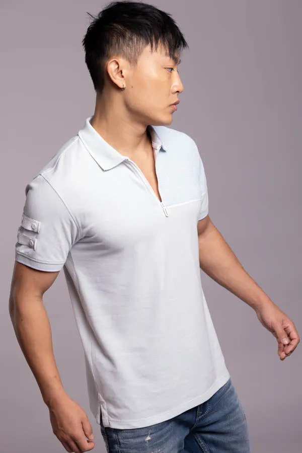Baby Blue Half Sleeves Pique Polo Tee