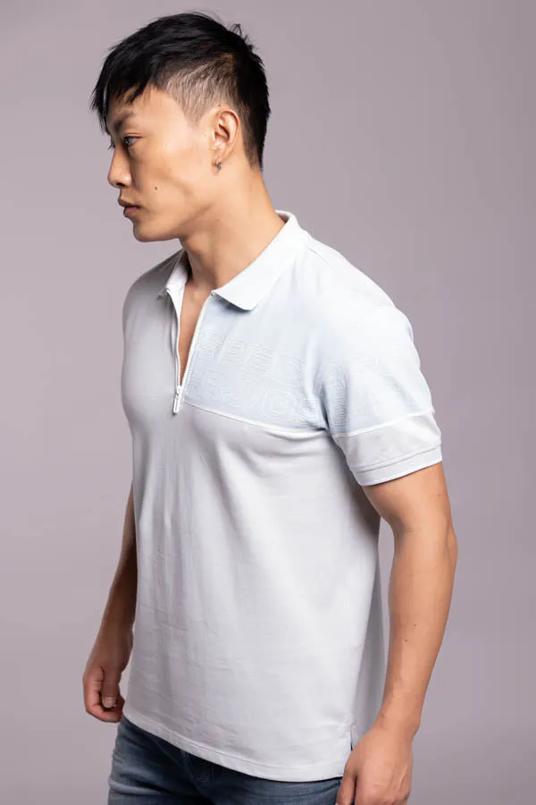Baby Blue Half Sleeves Pique Polo Tee