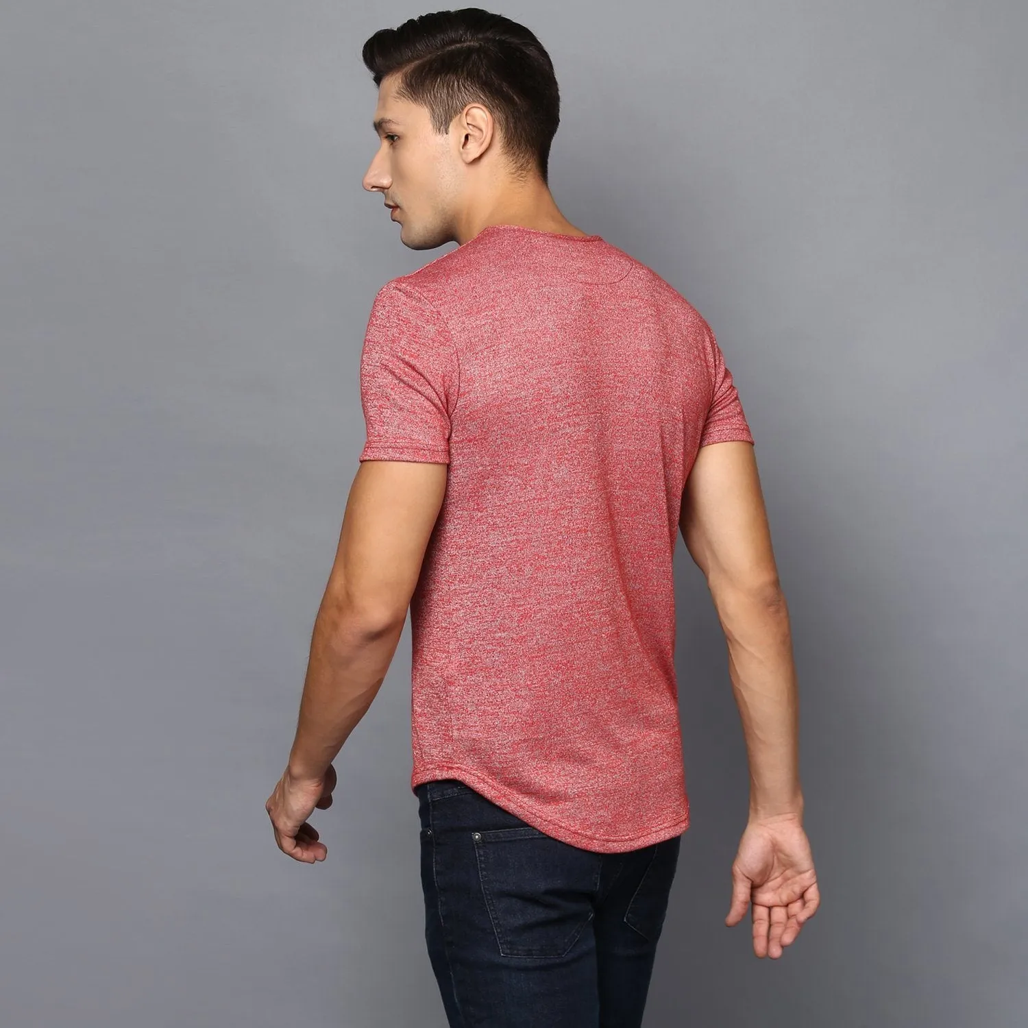 Basic Crew Neck Melange T-Shirt