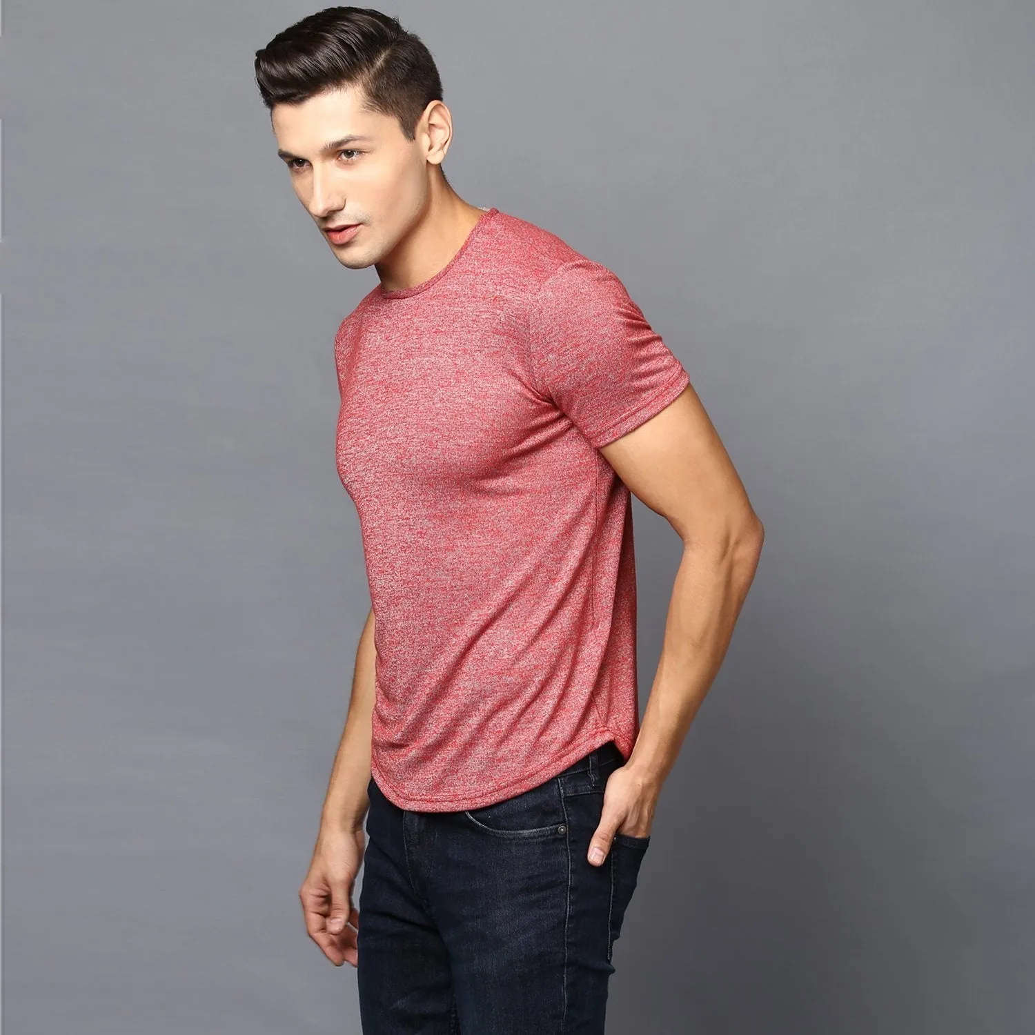 Basic Crew Neck Melange T-Shirt