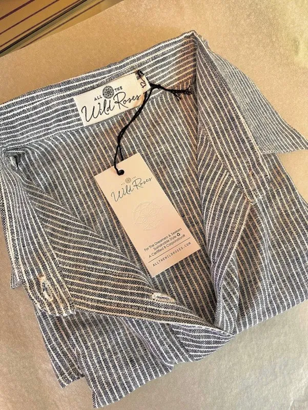 Birkin Navy Stripe Linen Shirt