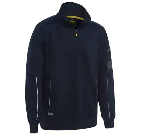 Bisley Fleece 1/4 Zip Pullover With Sherpa Lining - Black/Charcoal/Navy