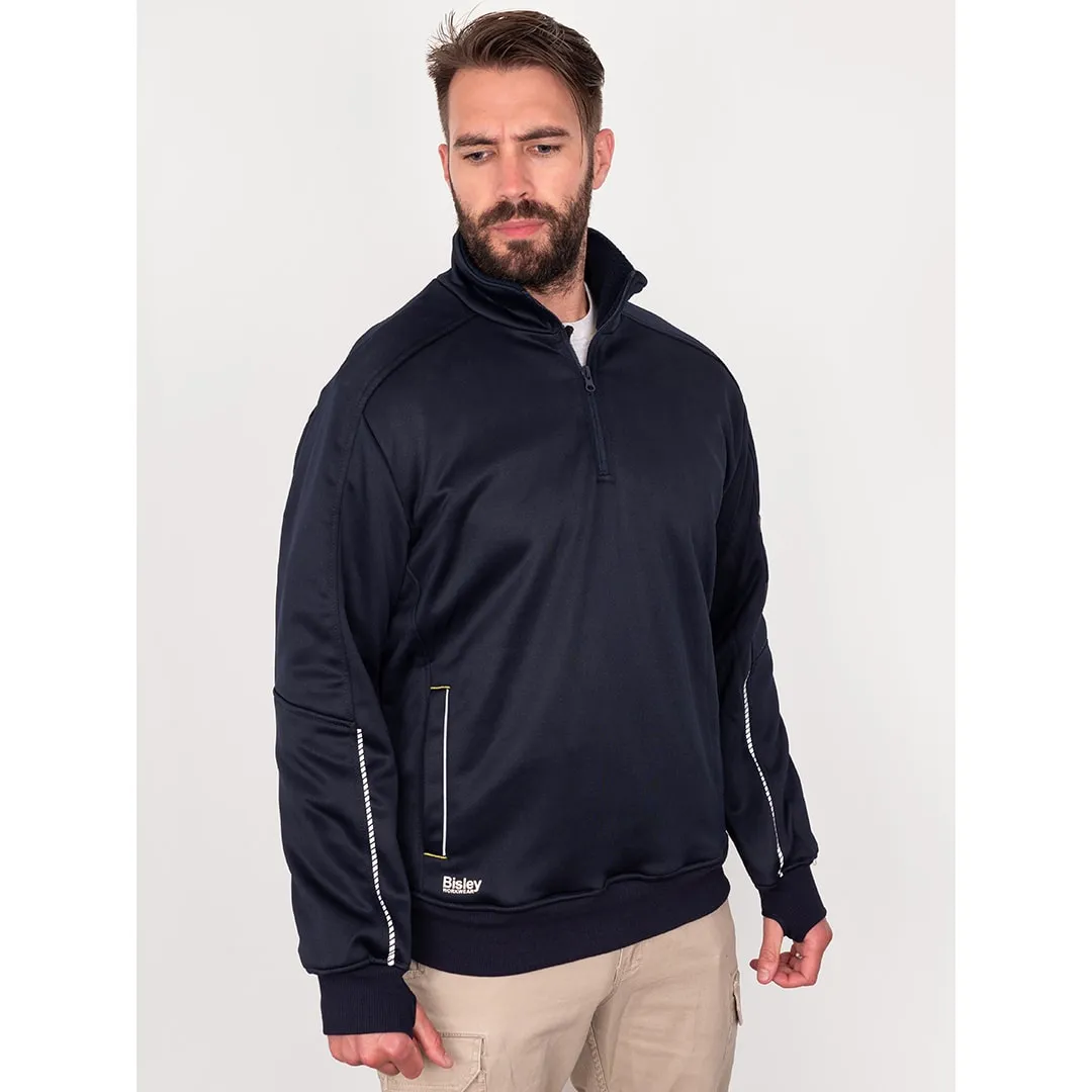 Bisley Fleece 1/4 Zip Pullover With Sherpa Lining - Black/Charcoal/Navy