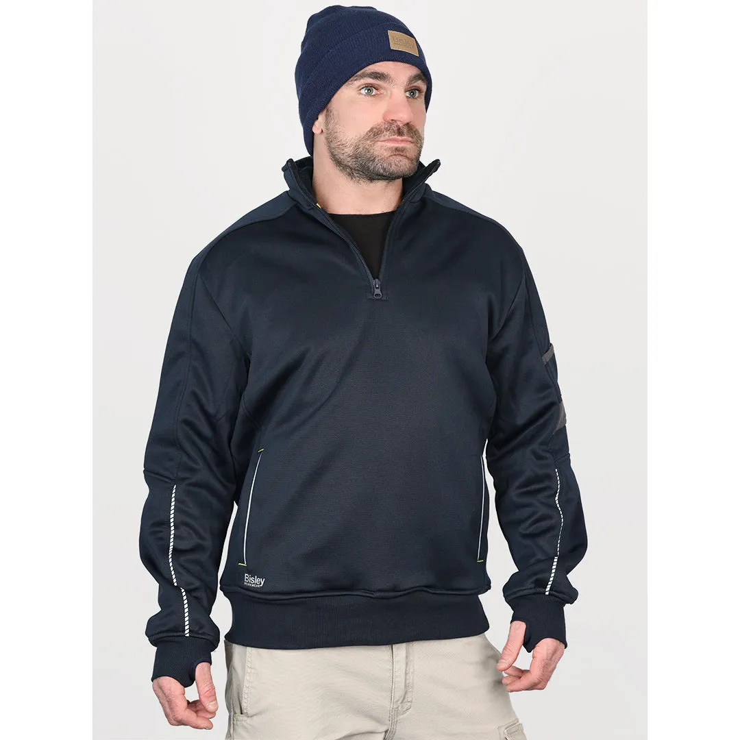 Bisley Fleece 1/4 Zip Pullover With Sherpa Lining - Black/Charcoal/Navy