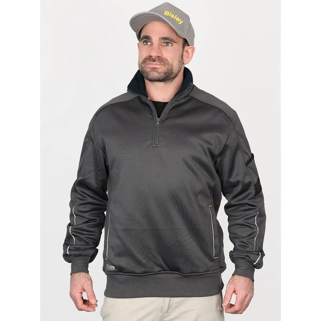 Bisley Fleece 1/4 Zip Pullover With Sherpa Lining - Black/Charcoal/Navy