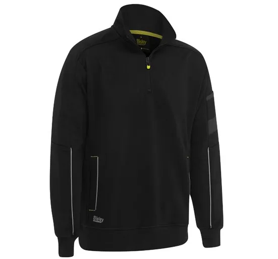 Bisley Fleece 1/4 Zip Pullover With Sherpa Lining - Black/Charcoal/Navy