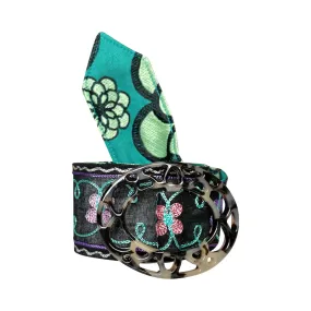 Black Multi Floral Belt