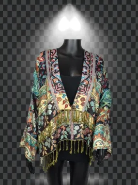 Black Woven Fringe Jacket
