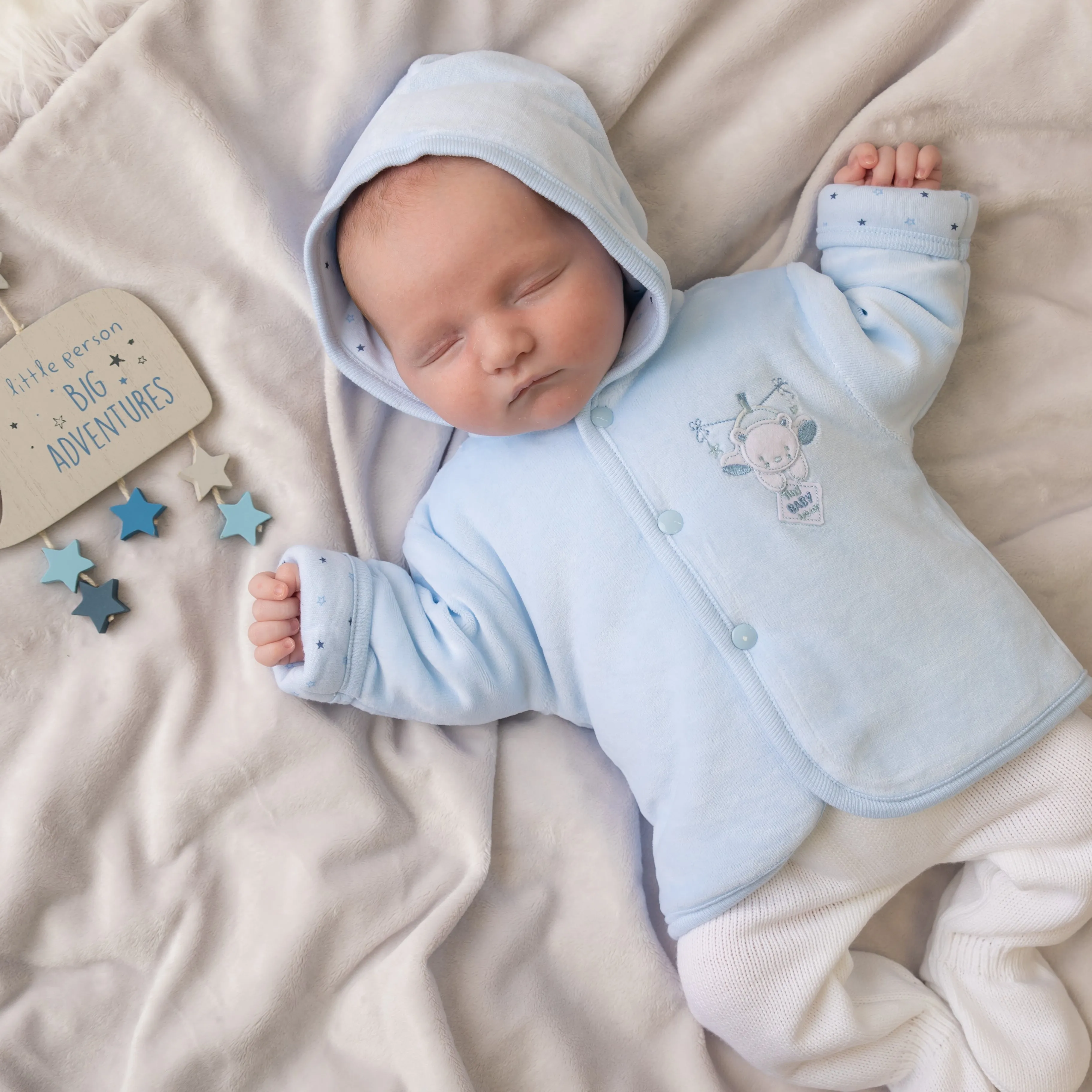 Blue Tiny Bear Velour Jacket