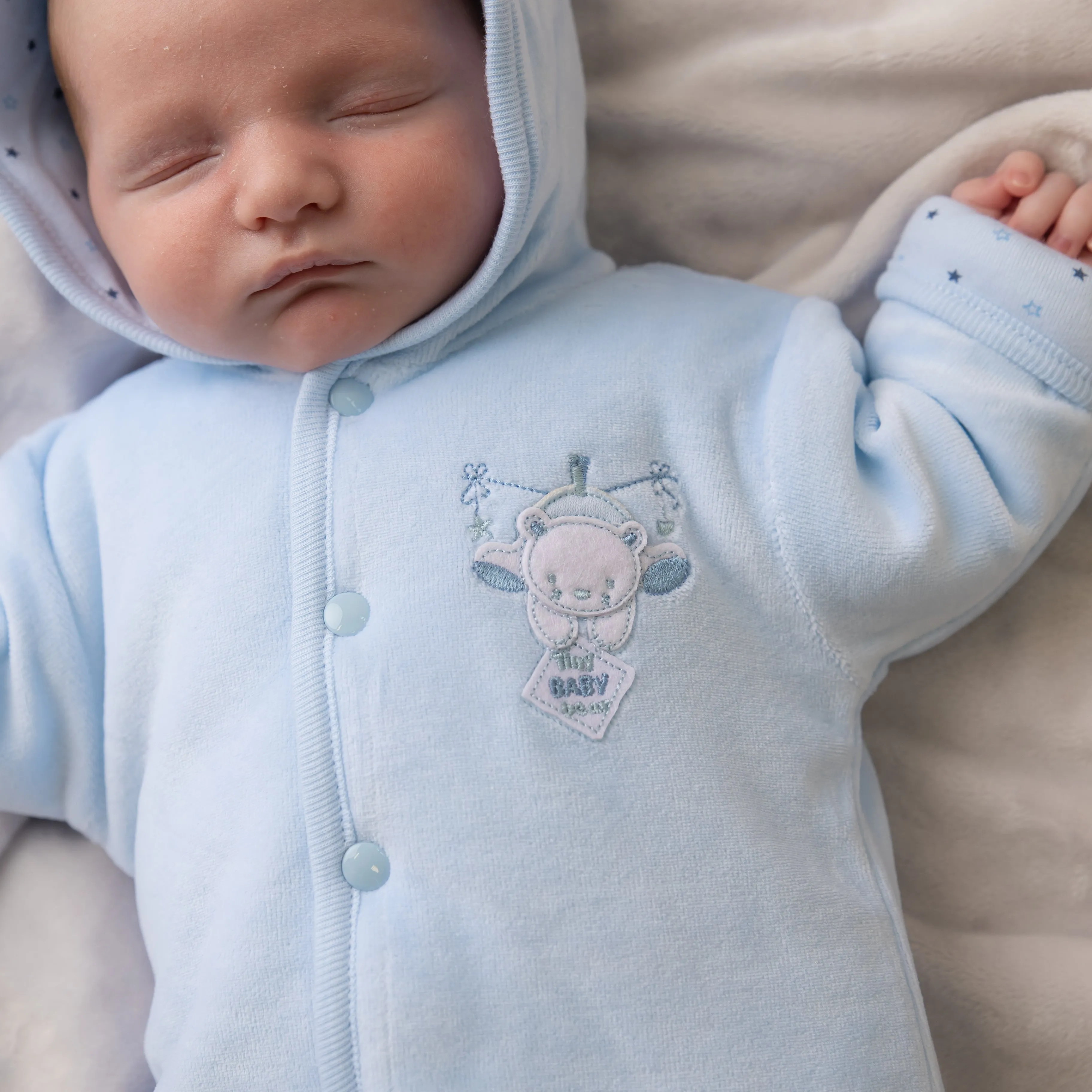 Blue Tiny Bear Velour Jacket