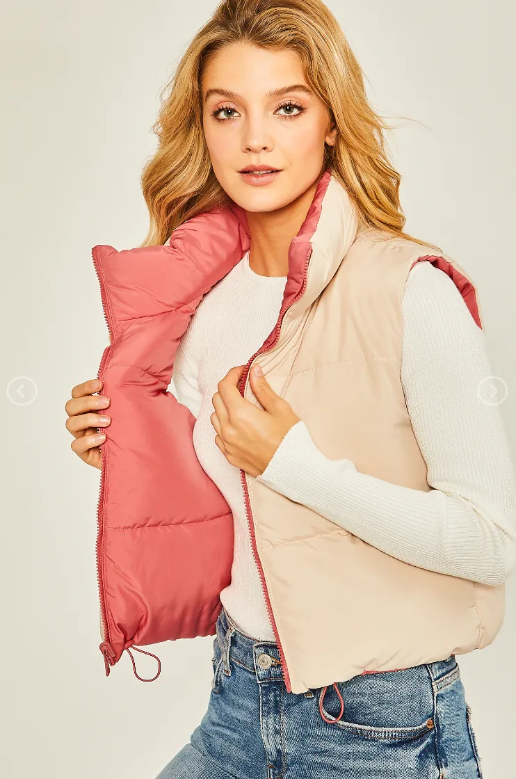 Blush & Bloom Reversible Vest | Hibiscus Pink