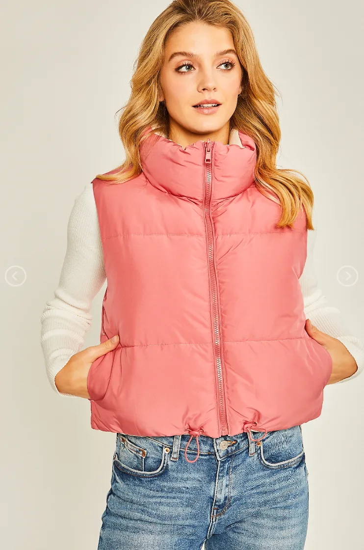 Blush & Bloom Reversible Vest | Hibiscus Pink