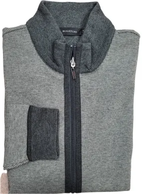 Bugatchi - Reversible - Full Zip Jersey Knit Houndstooth Cardigan - CF2405K75