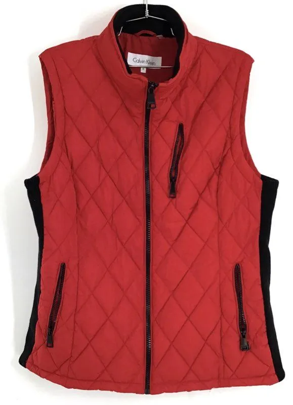 Calvin Klein Women's Red Puffer Vest - Size XL