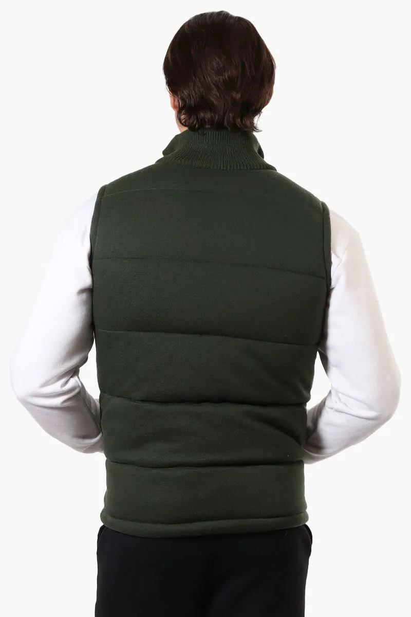 Canada Weather Gear Solid Sweater Knit Puffer Vest - Green