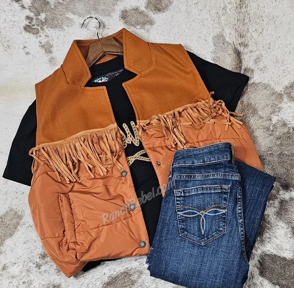 Cattleman's Fringe Vest in Hereford #5337