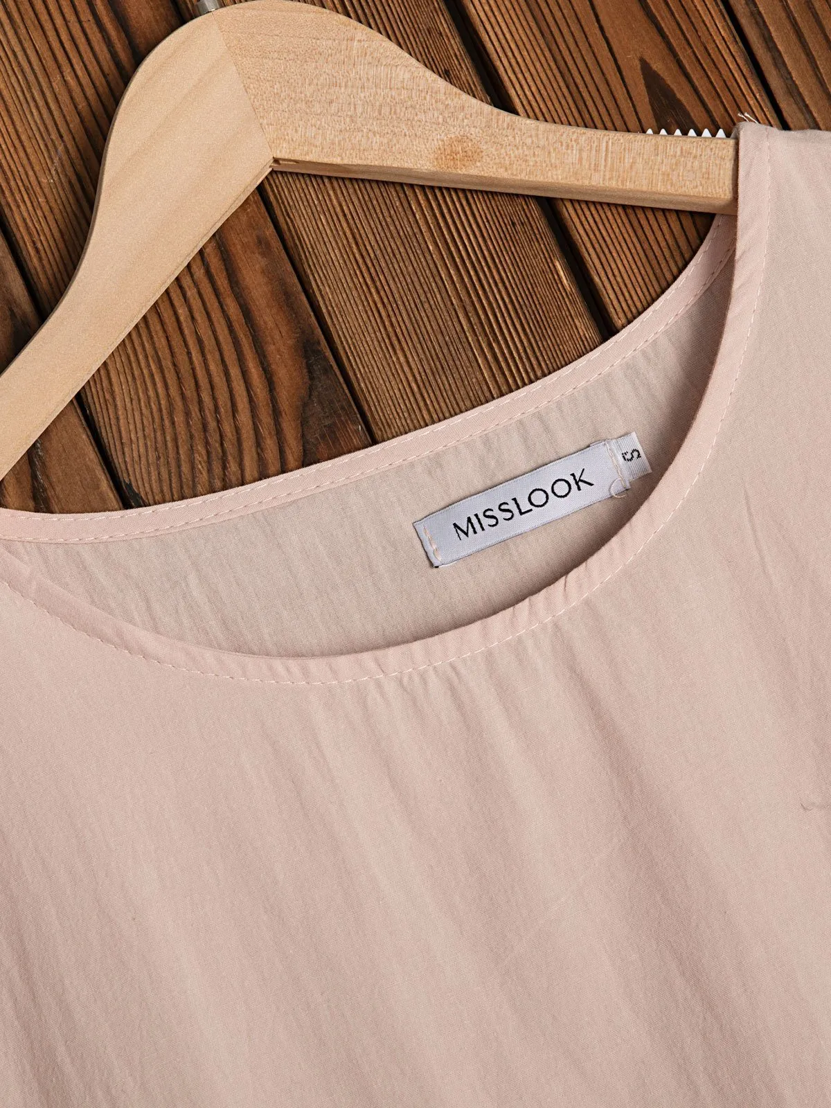 Crew Neck Women Dresses Shift Daily Cotton Pockets Dresses