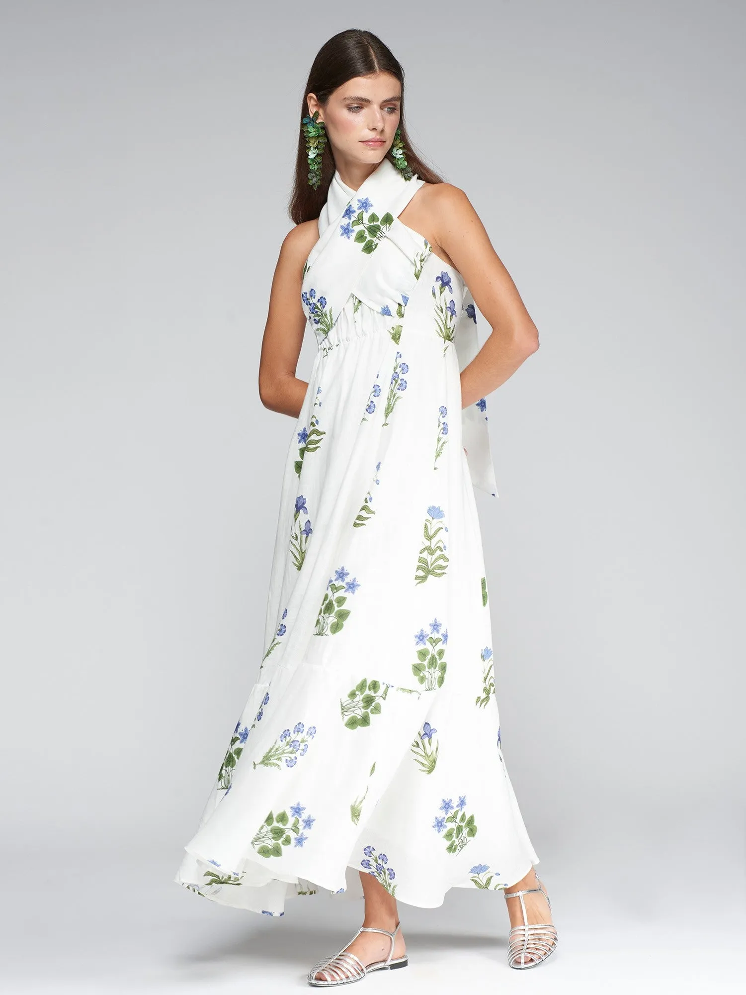 CRISS CROSS HALTER BLUEBELLE DRESS