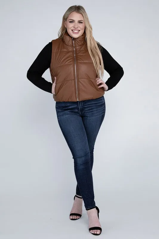 Crop Puffer Vest Plus