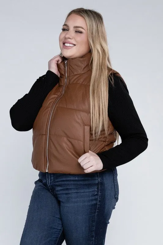 Crop Puffer Vest Plus