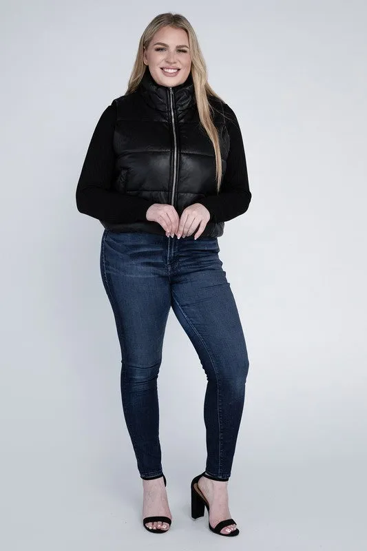 Crop Puffer Vest Plus