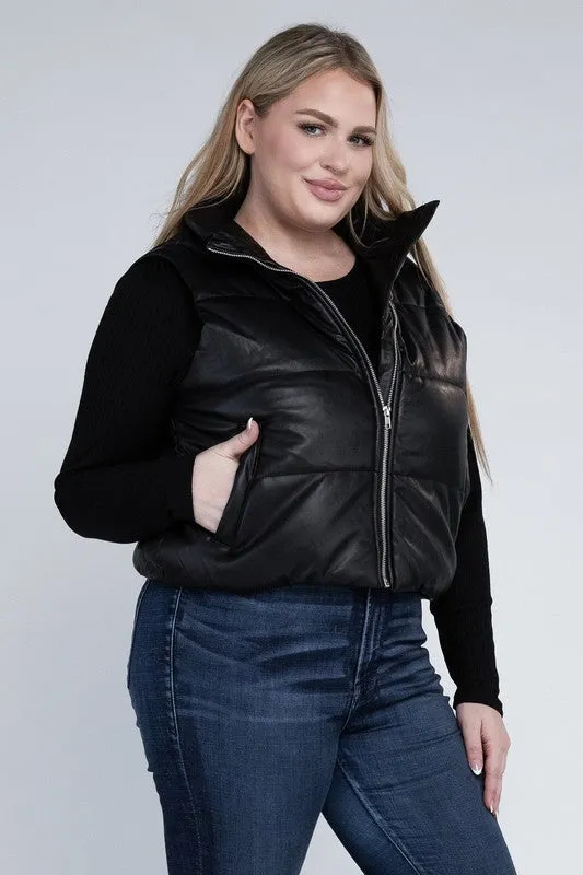 Crop Puffer Vest Plus