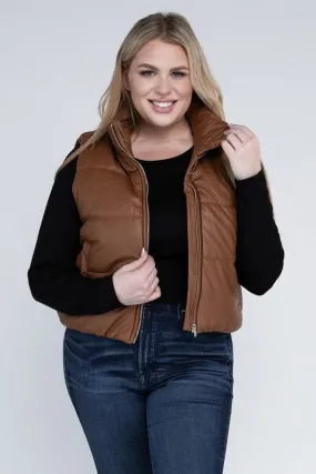 Crop Puffer Vest Plus
