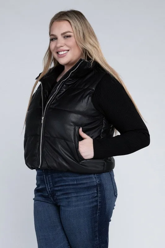 Crop Puffer Vest Plus
