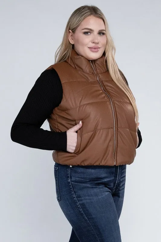Crop Puffer Vest Plus