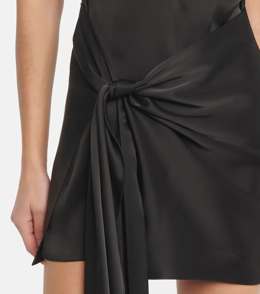 David Koma Tie-detail satin minidress