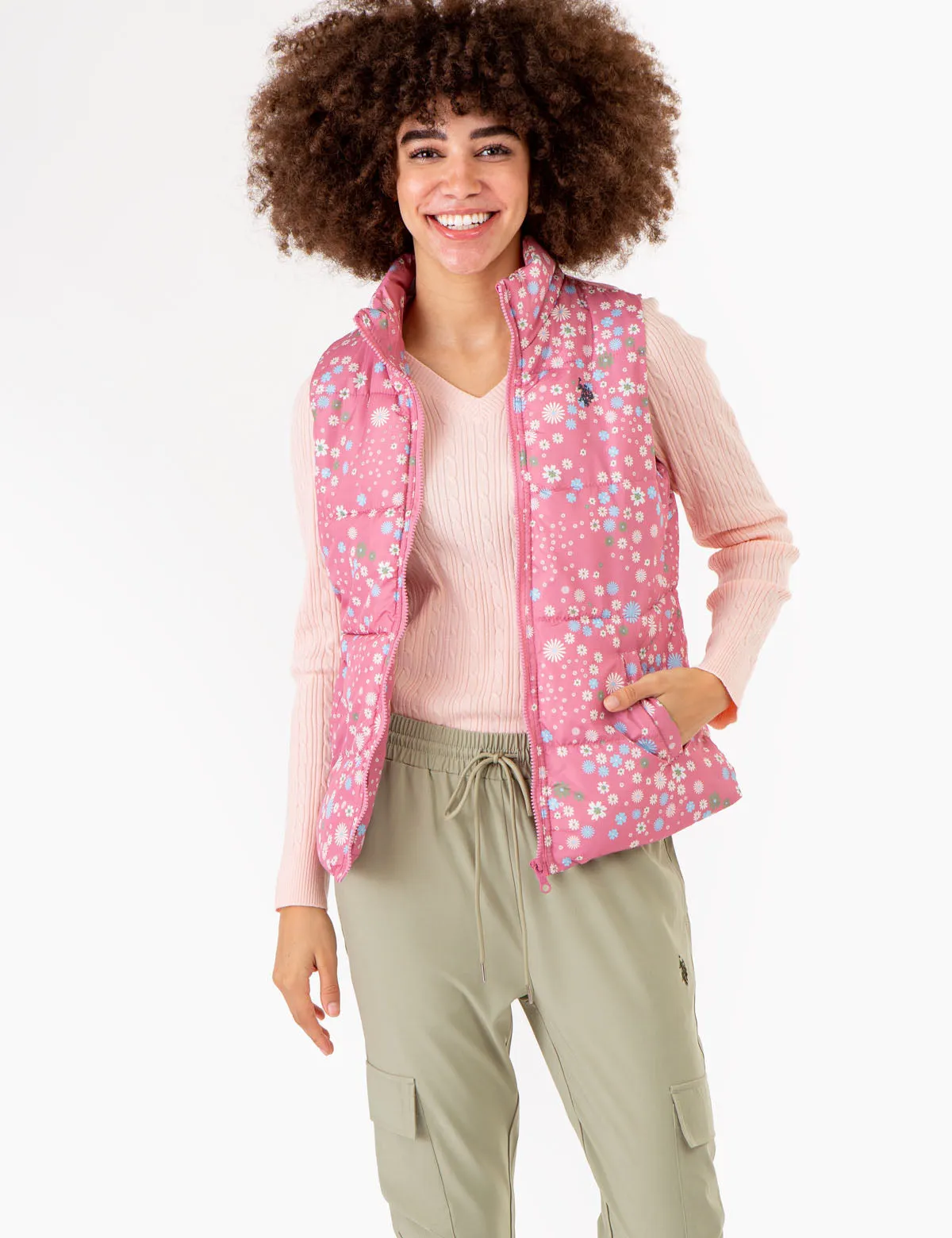 DITSY PRINT PUFFER VEST