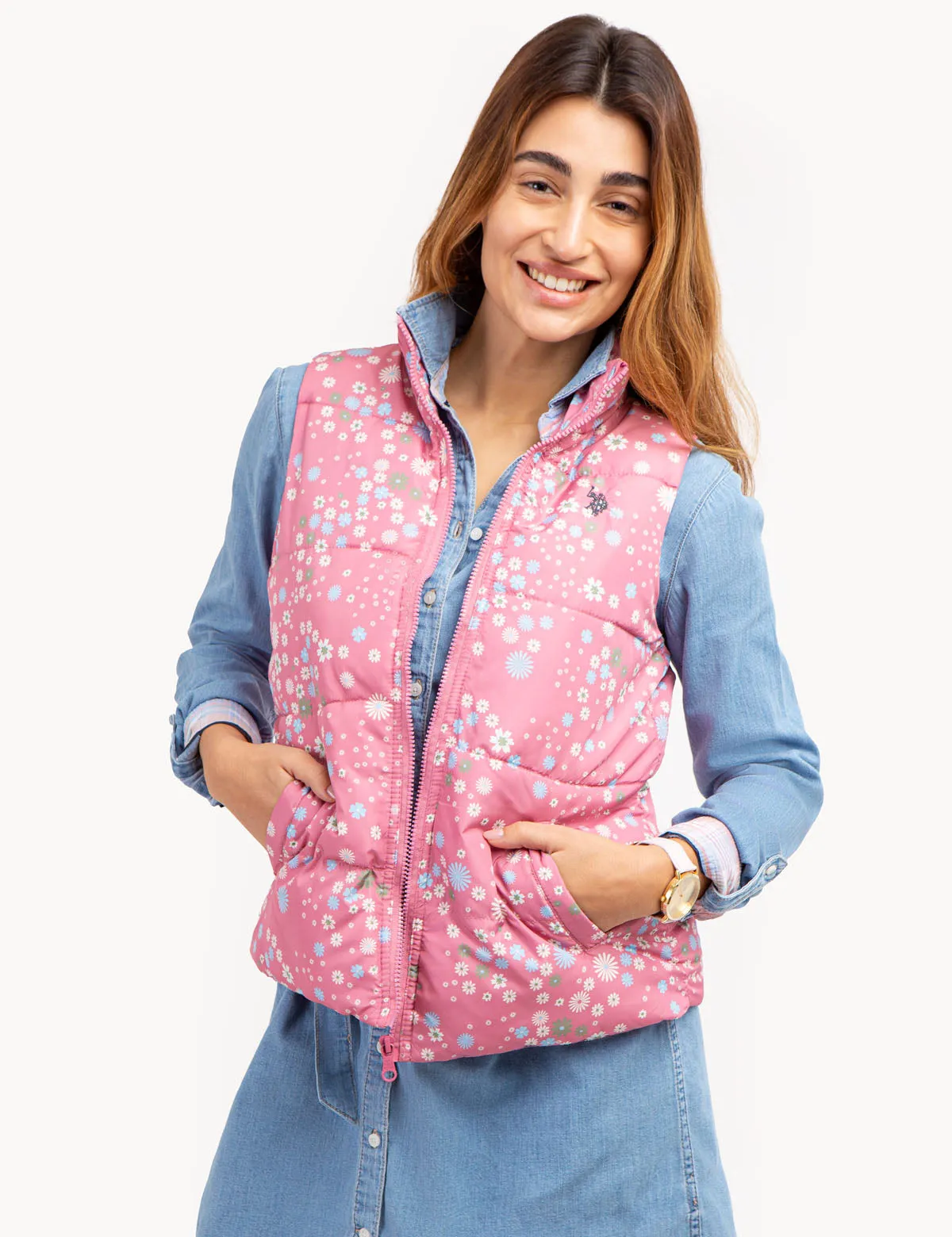 DITSY PRINT PUFFER VEST