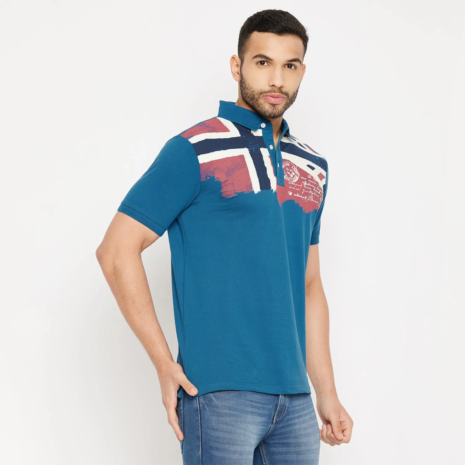Duke Stardust Men Half Sleeve Polo Neck Cotton T-shirt (3920)