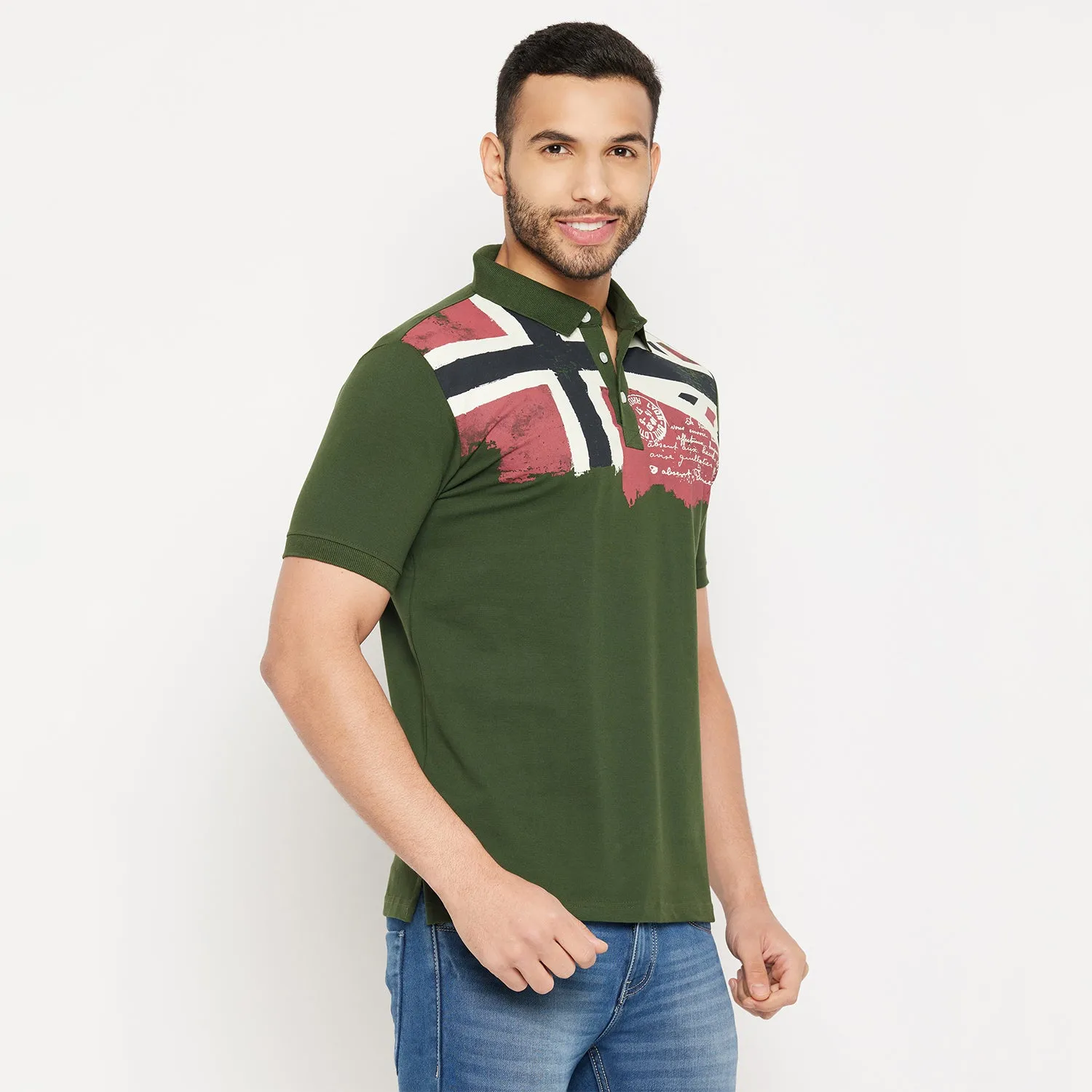 Duke Stardust Men Half Sleeve Polo Neck Cotton T-shirt (3920)