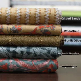 Embroidered Linen Fabric |Celebrate Two | by the Meter, yard