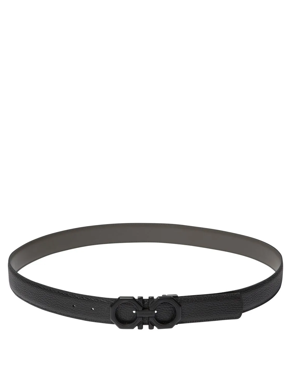 Ferragamo Elegant Reversible and Adjustable 3.2cm Gancini Hook Leather Belt