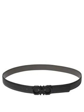 Ferragamo Elegant Reversible and Adjustable 3.2cm Gancini Hook Leather Belt