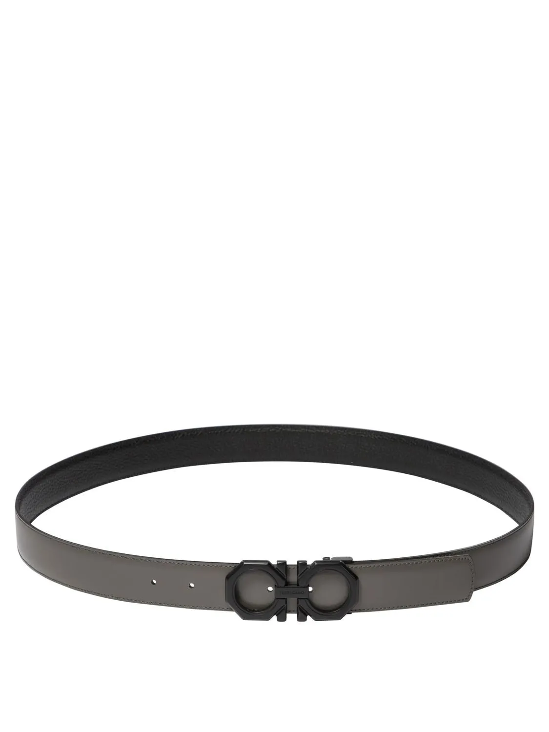Ferragamo Elegant Reversible and Adjustable 3.2cm Gancini Hook Leather Belt